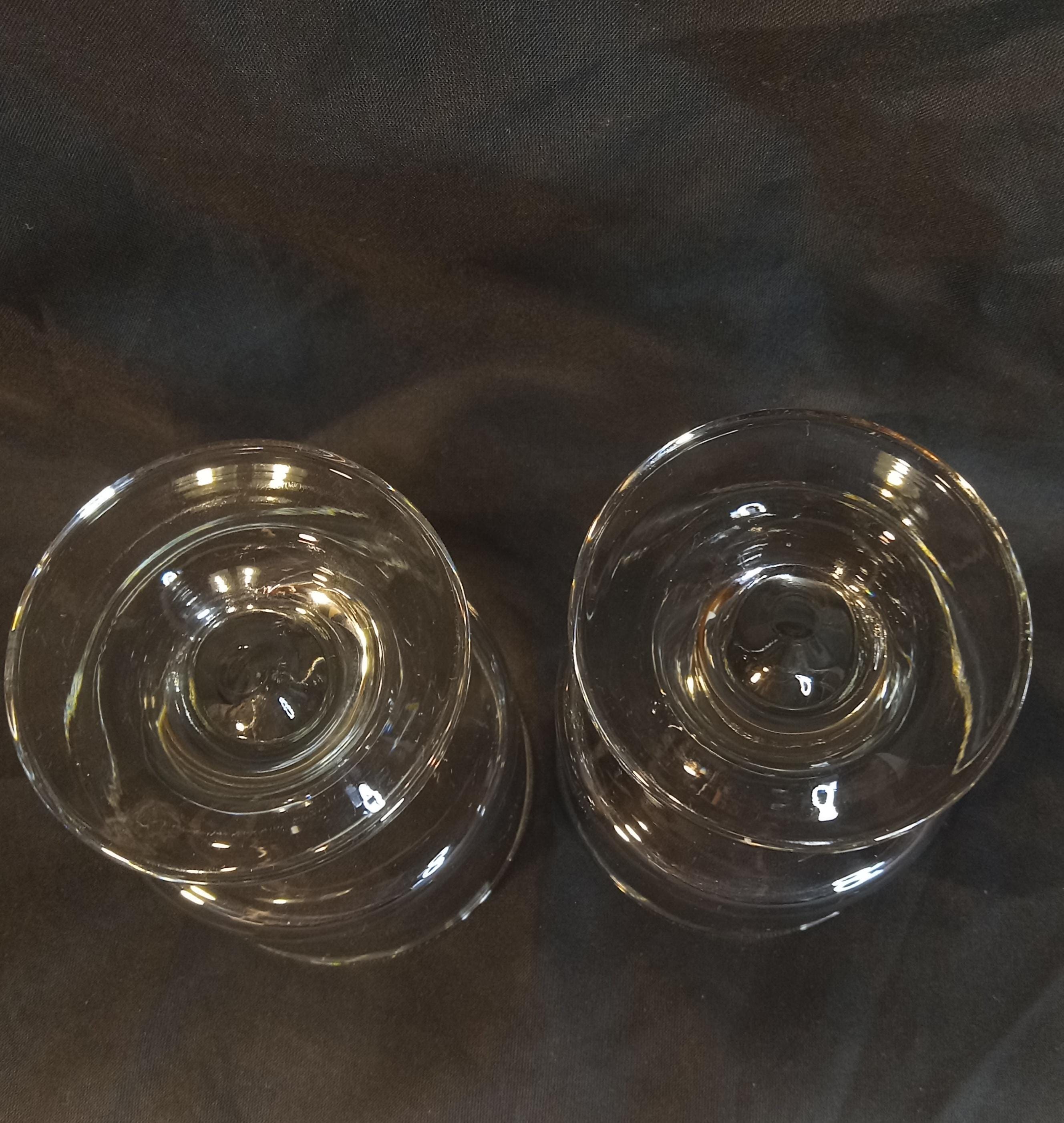Vintage Juice Glasses – Clear Pedestal Tumblers – Set of 2