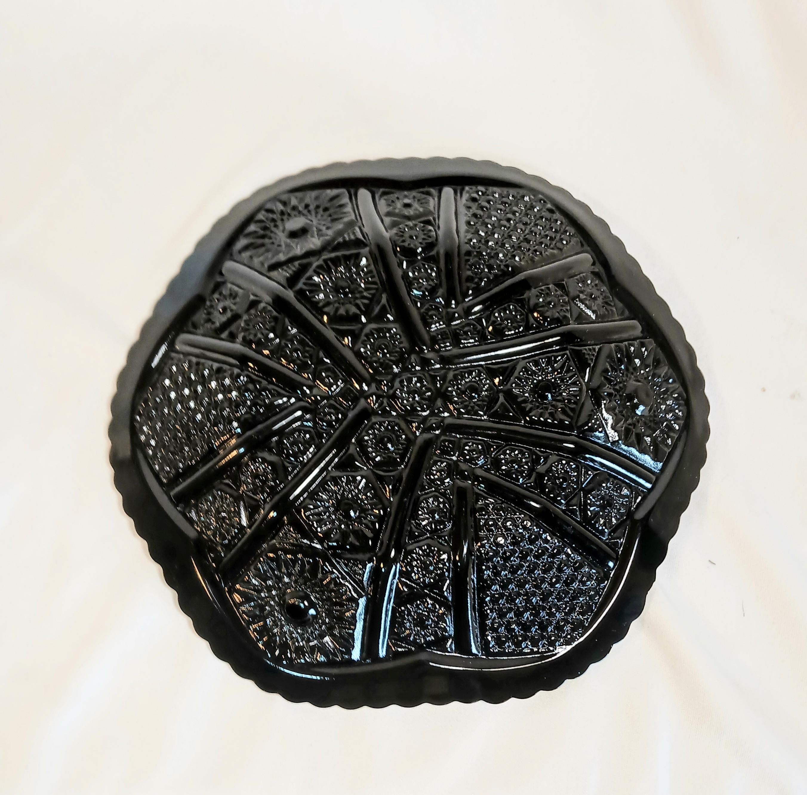 Indiana Glass Black Tiara Monarch Butter Dish
