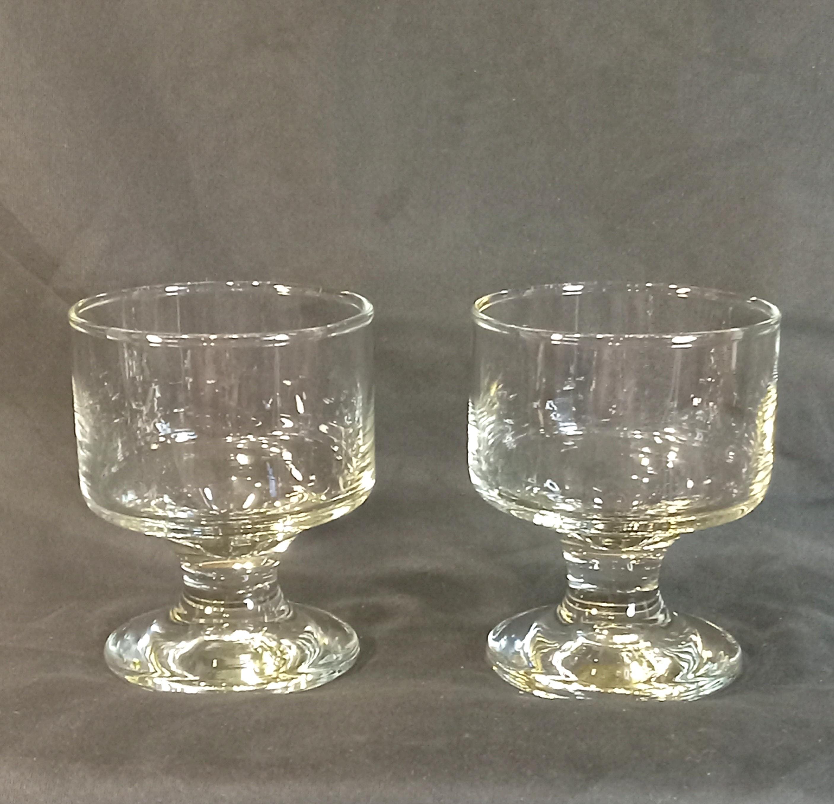 Vintage Juice Glasses – Clear Pedestal Tumblers – Set of 2