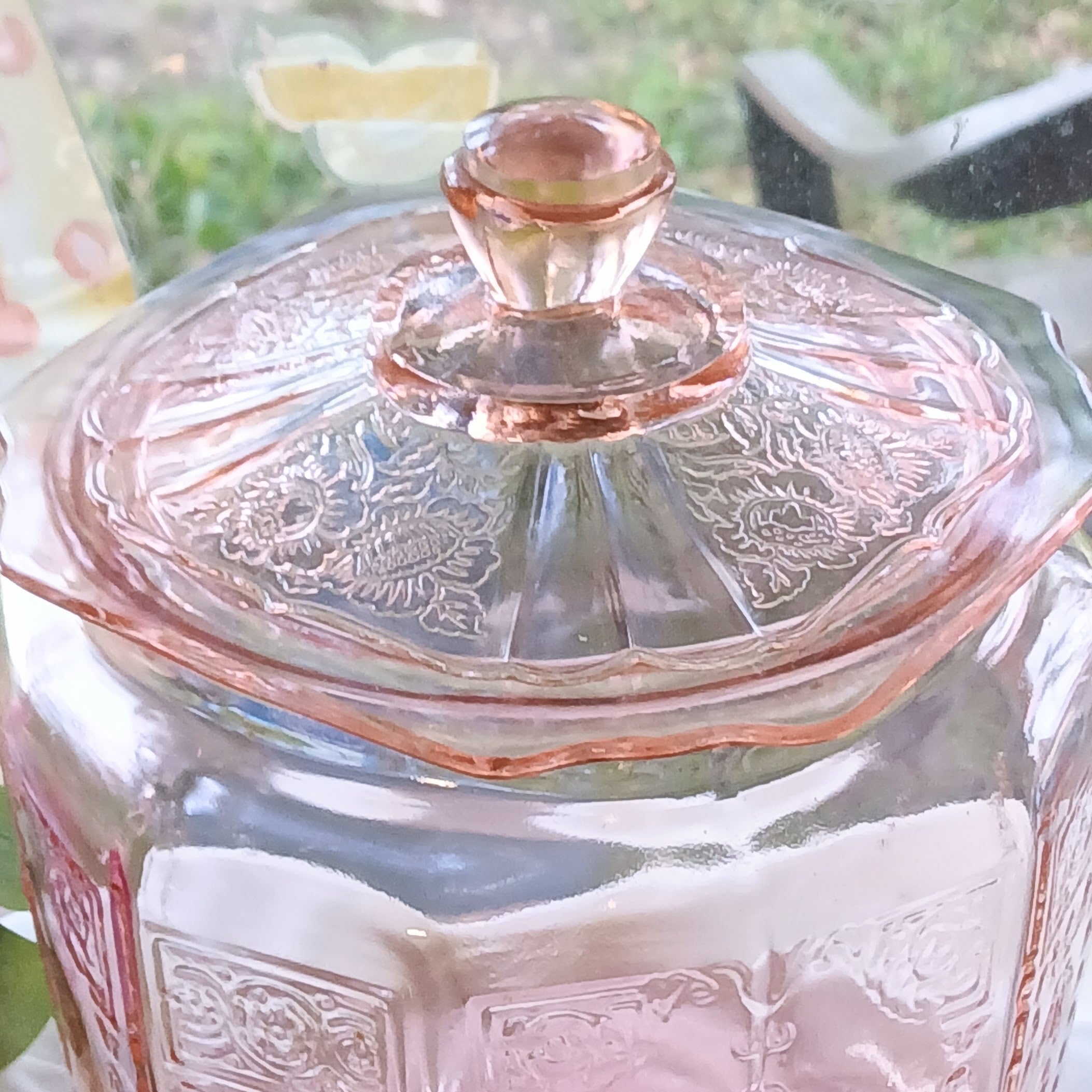 Anchor Hocking Princess Pink Cookie Jar - Depression Glass