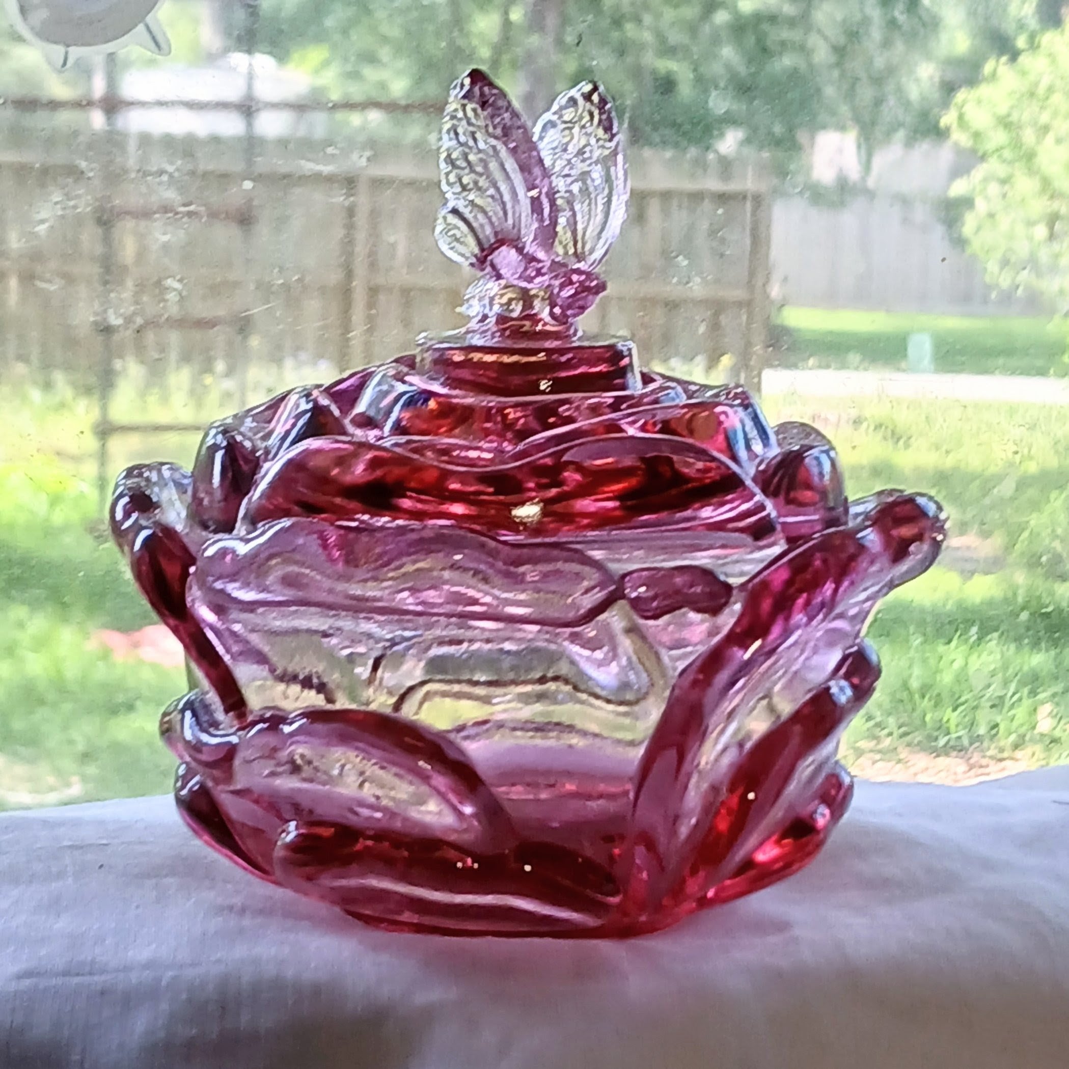 Fenton Butterfly Rose Bowl - Candy Dish/Trinket Dish