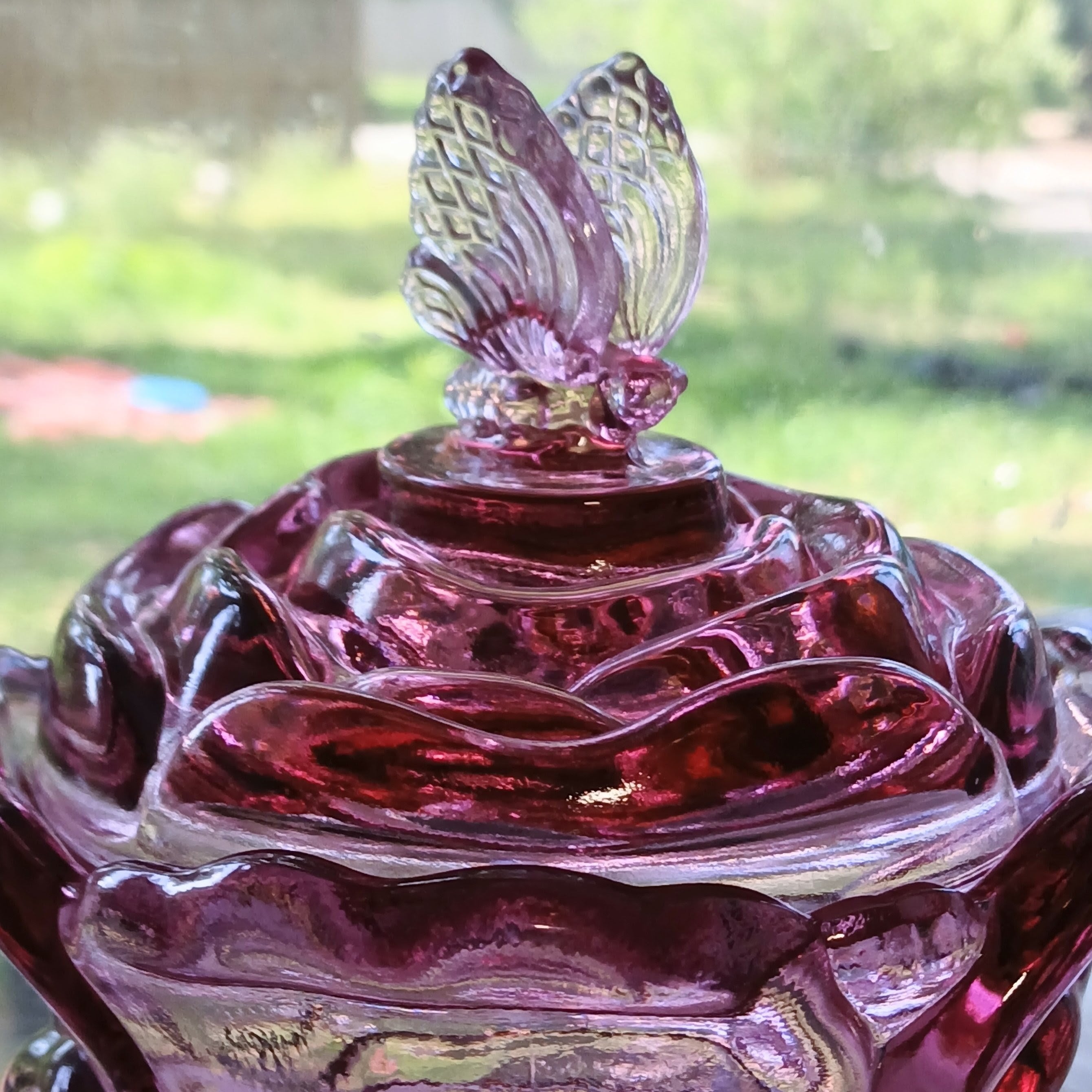 Fenton Butterfly Rose Bowl - Candy Dish/Trinket Dish