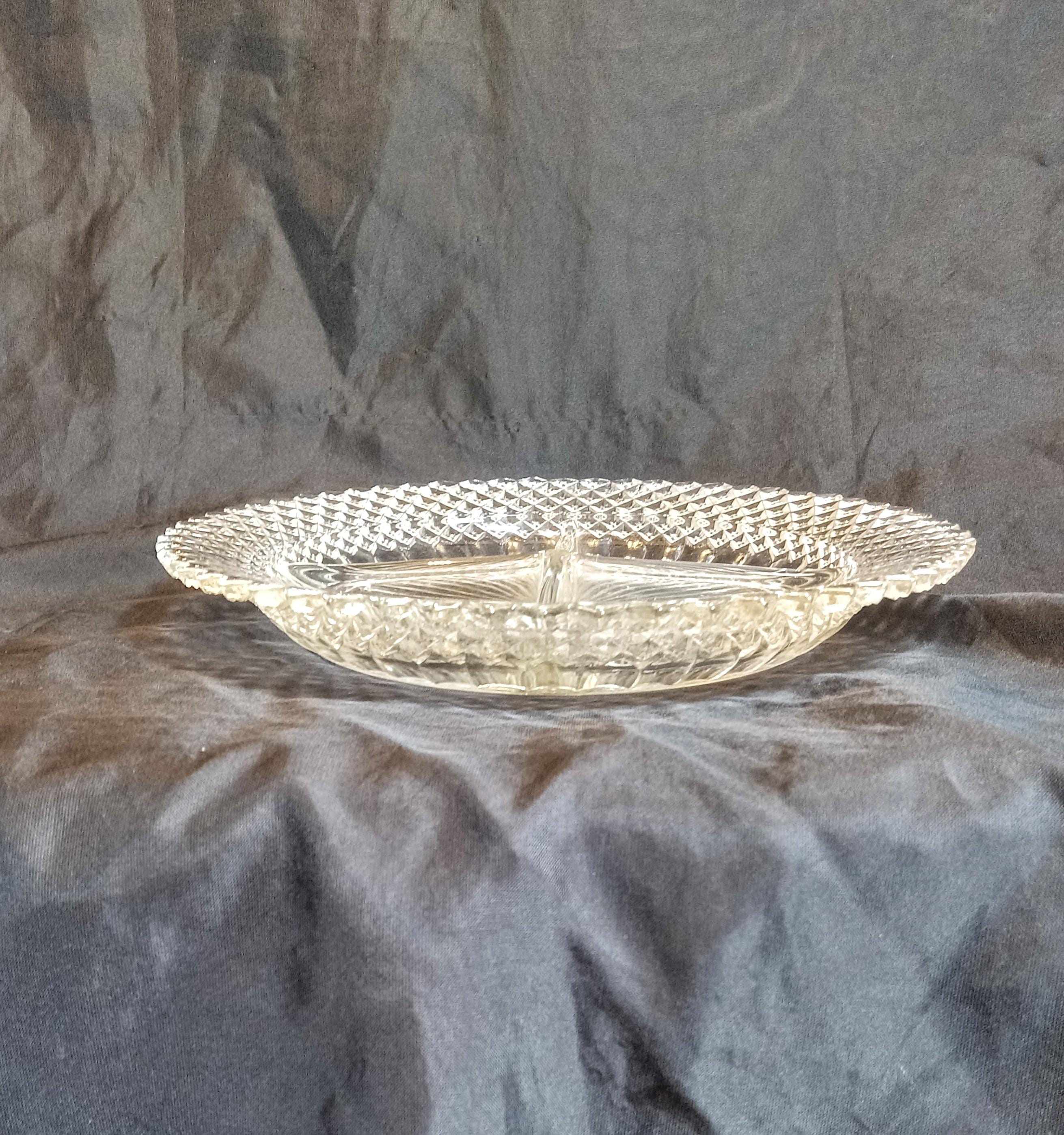 Anchor Hocking "Miss America" Divided Relish Dish -Depression Era