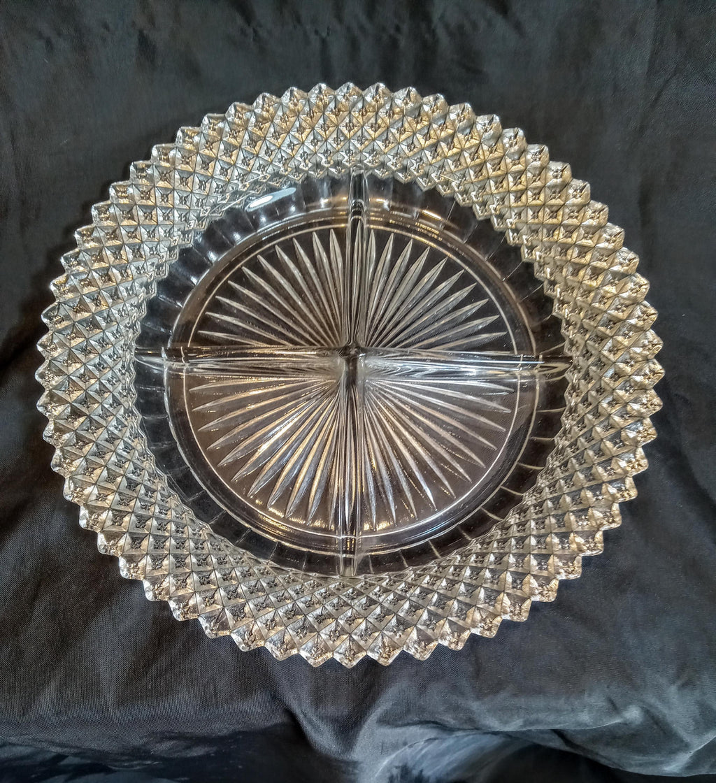 Anchor Hocking "Miss America" Divided Relish Dish -Depression Era