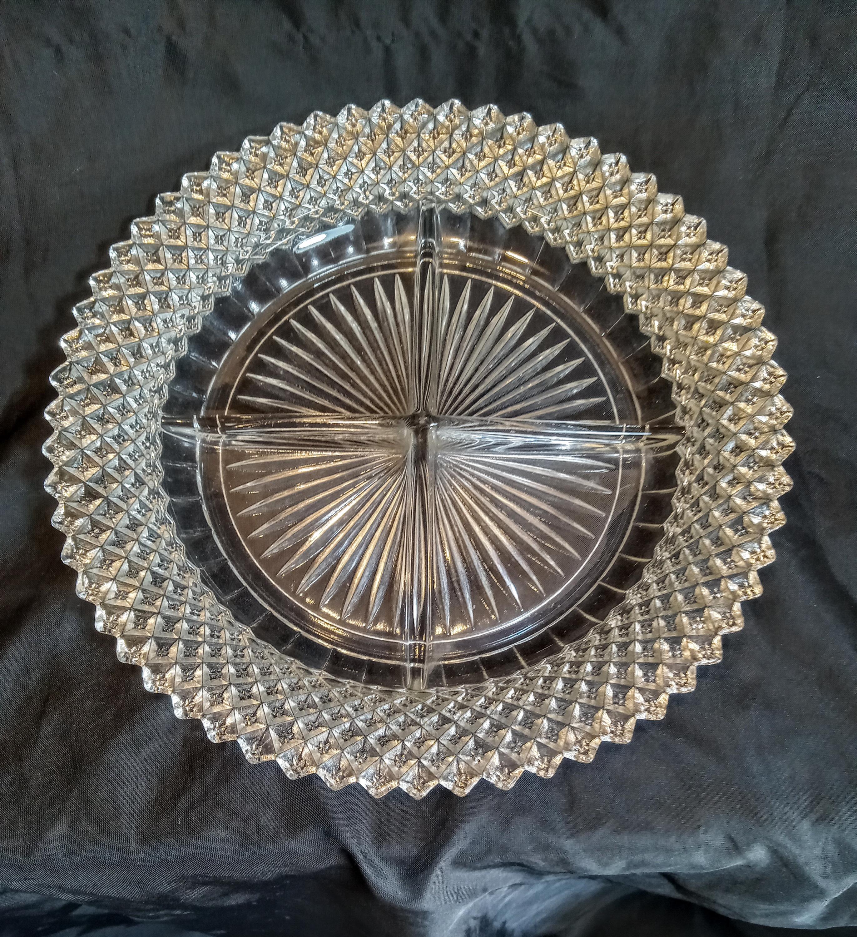 Anchor Hocking "Miss America" Divided Relish Dish -Depression Era