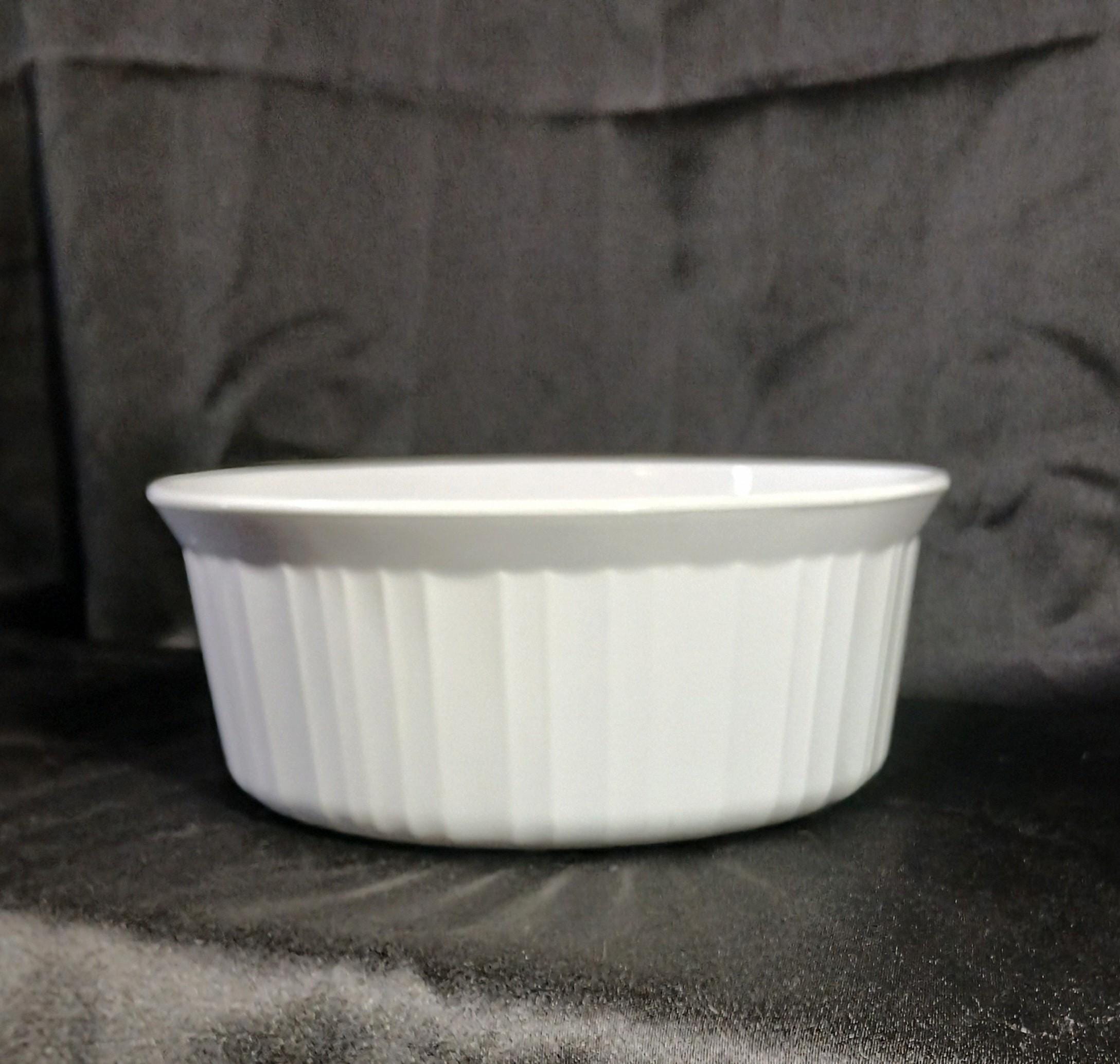 Vintage Corning Ware French White Casserole Dish | F-5-B | Round W/Lid