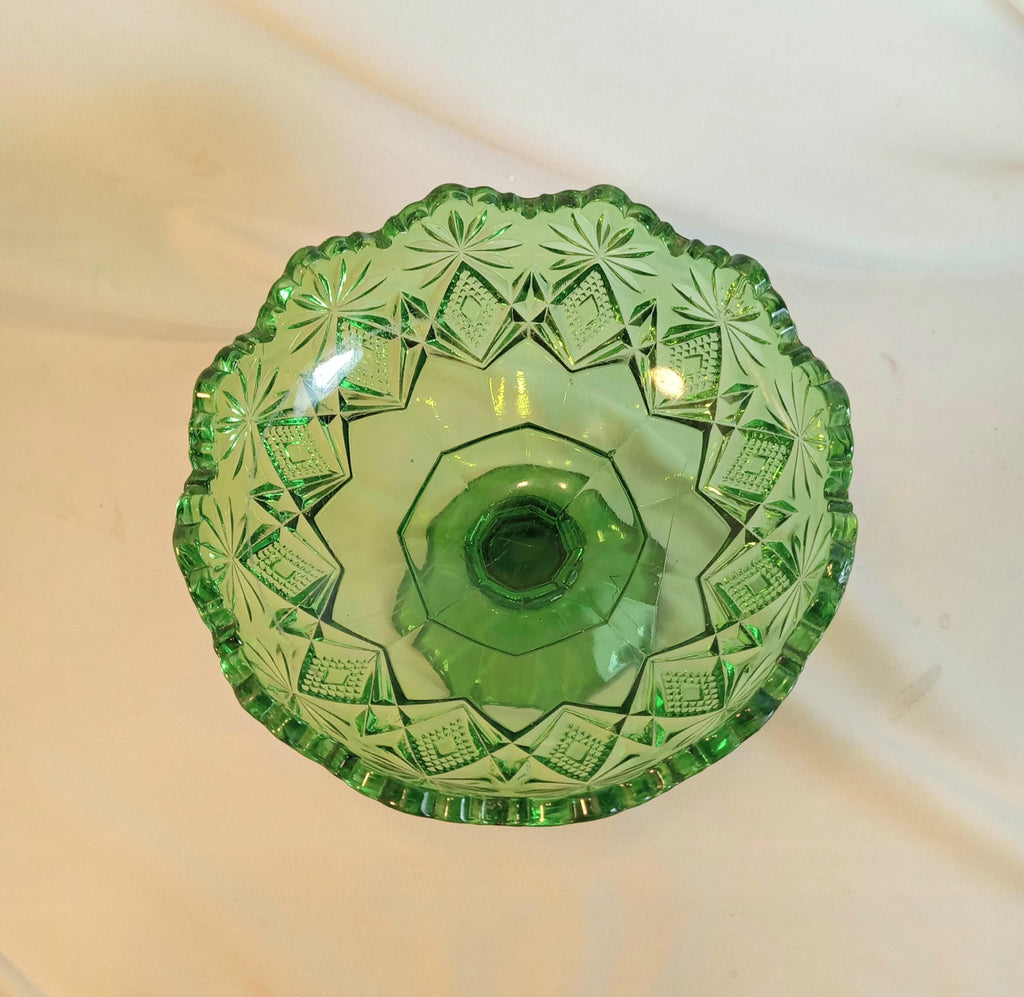 Antique Pedestal Bowl - U.S. Glass - Shoshone Pattern