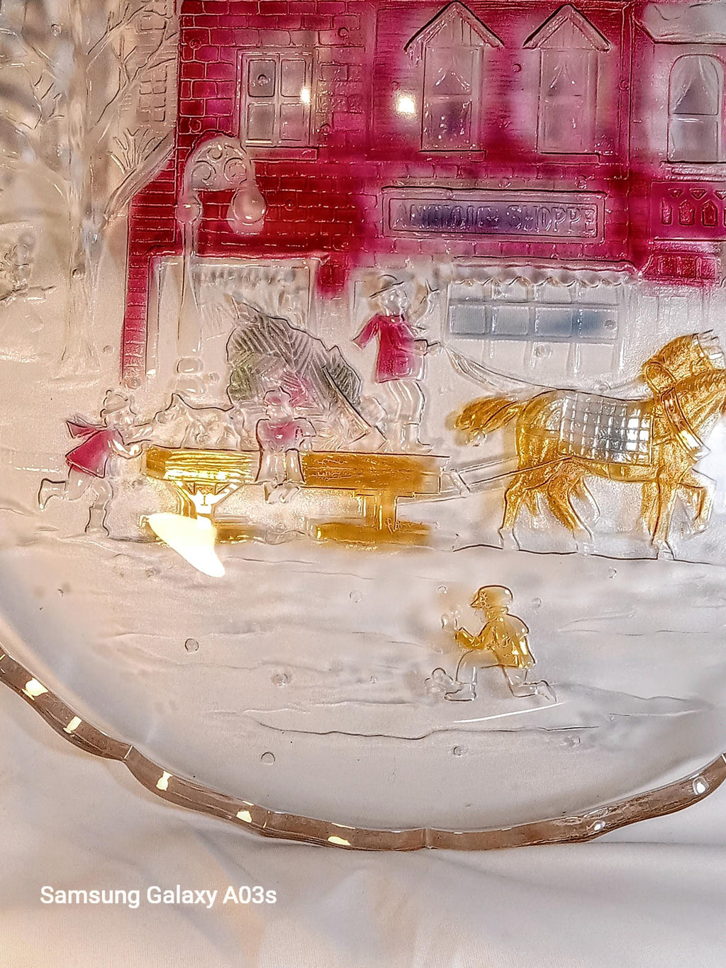 1990s Hand-Painted Serving Platter - by Crystal Clear Studios