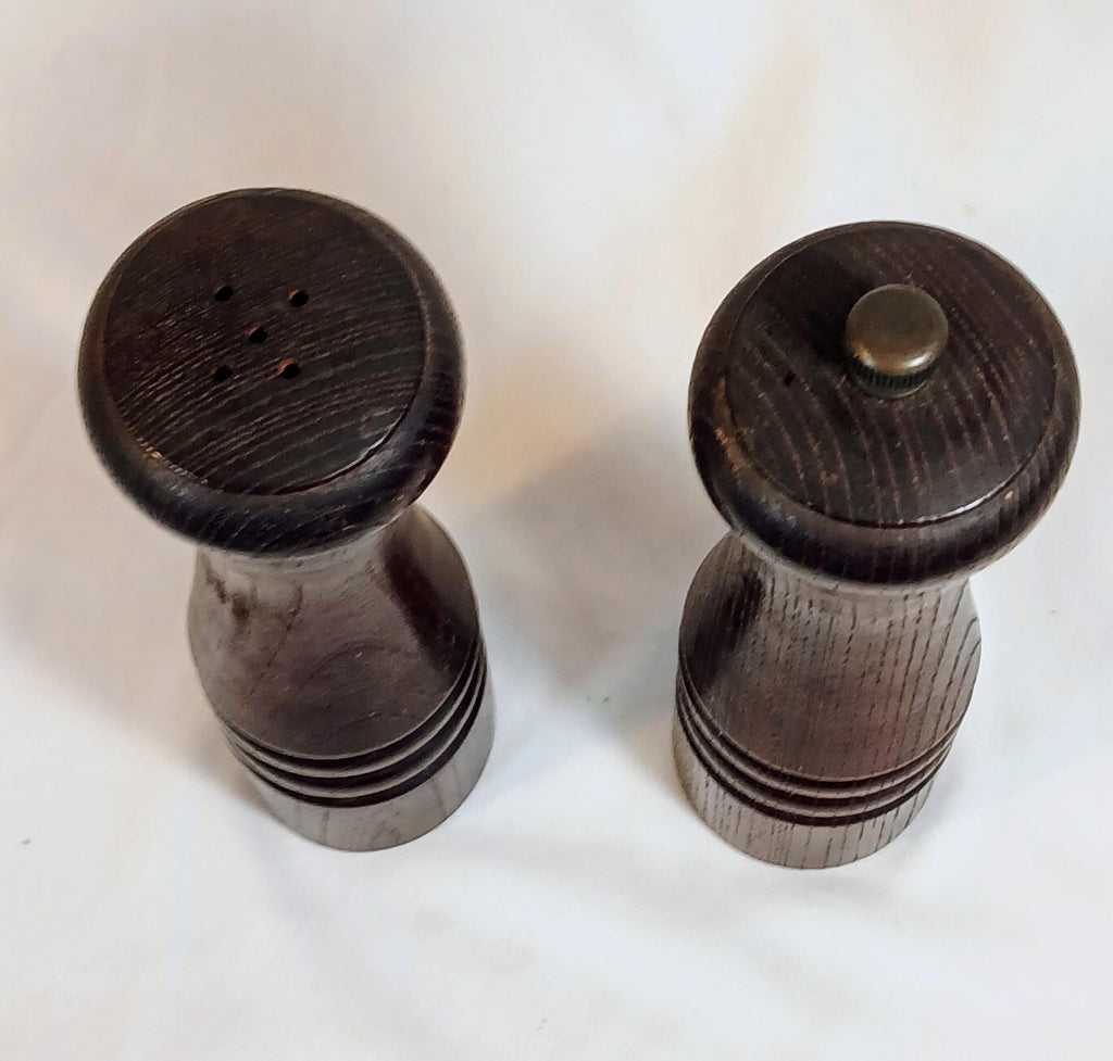 Vintage Turned Wood Salt and Pepper Shakers