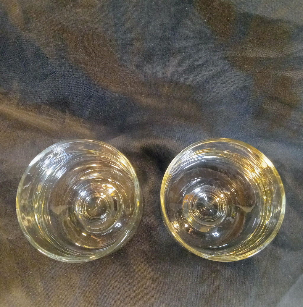 Vintage Juice Glasses – Clear Pedestal Tumblers – Set of 2