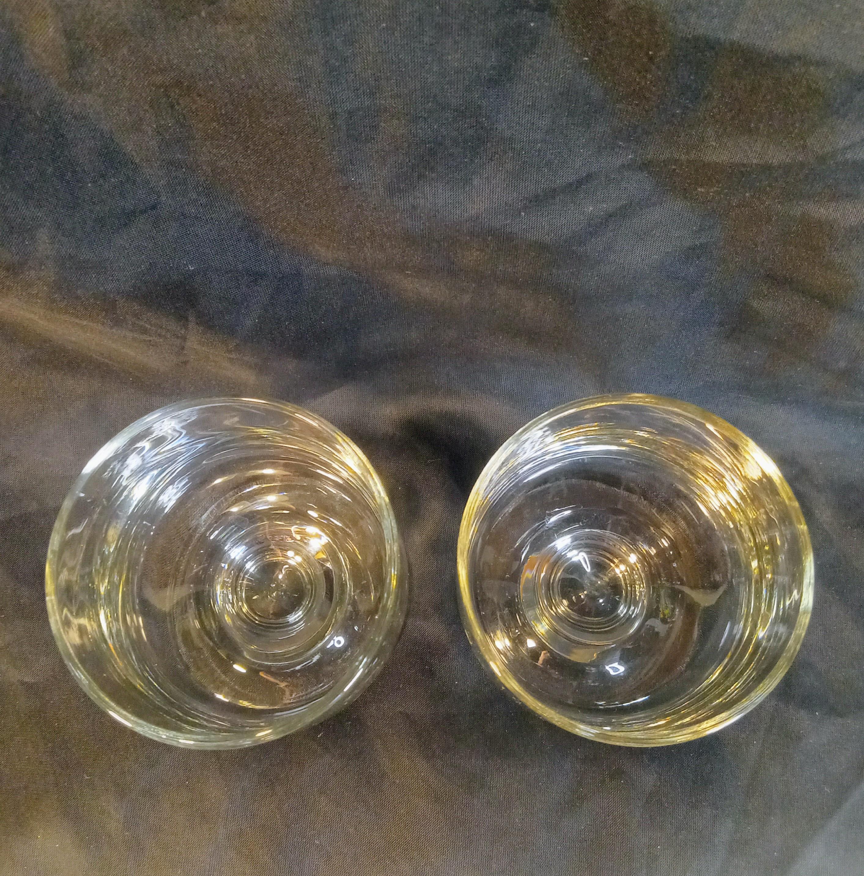 Vintage Juice Glasses – Clear Pedestal Tumblers – Set of 2