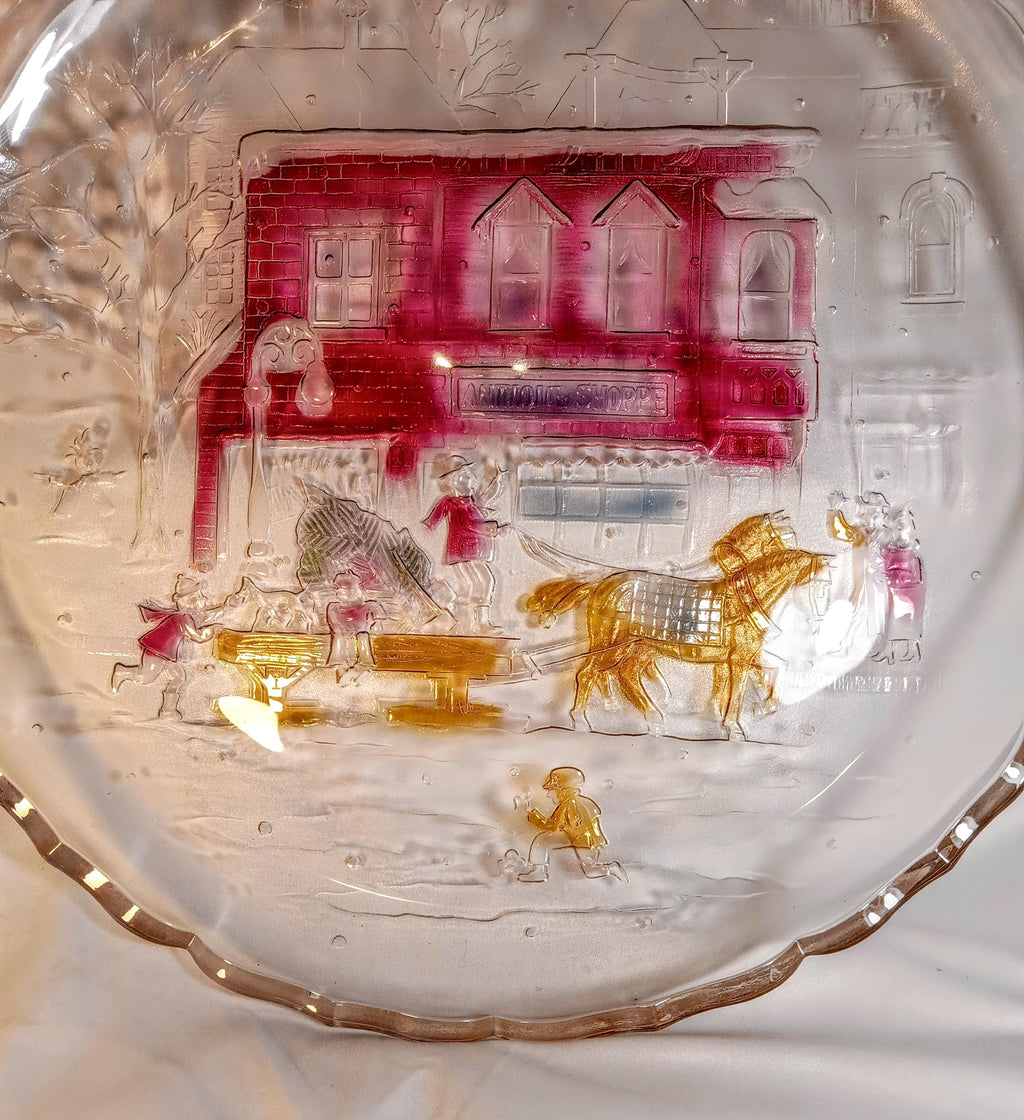 1990s Hand-Painted Serving Platter - by Crystal Clear Studios