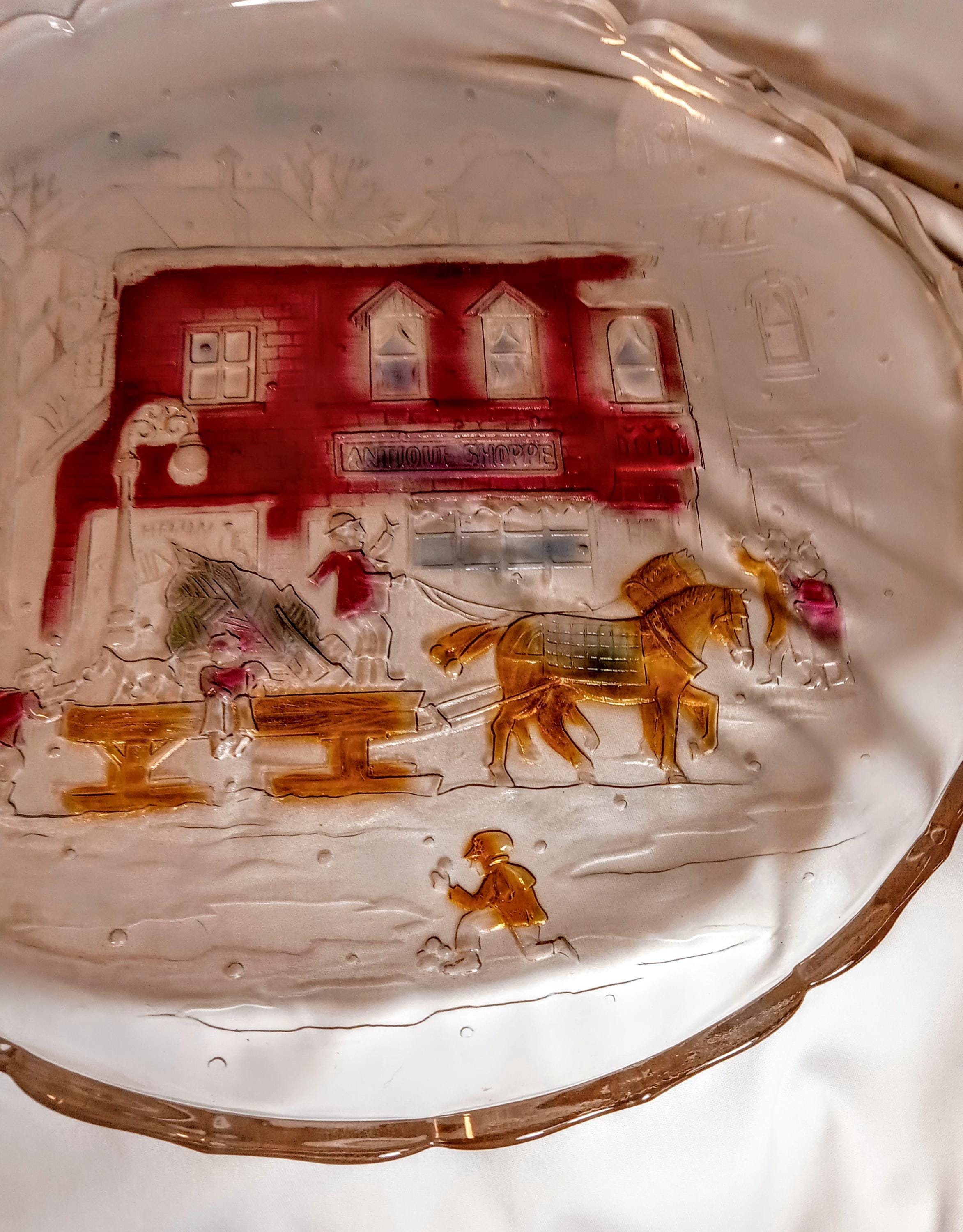 1990s Hand-Painted Serving Platter - by Crystal Clear Studios