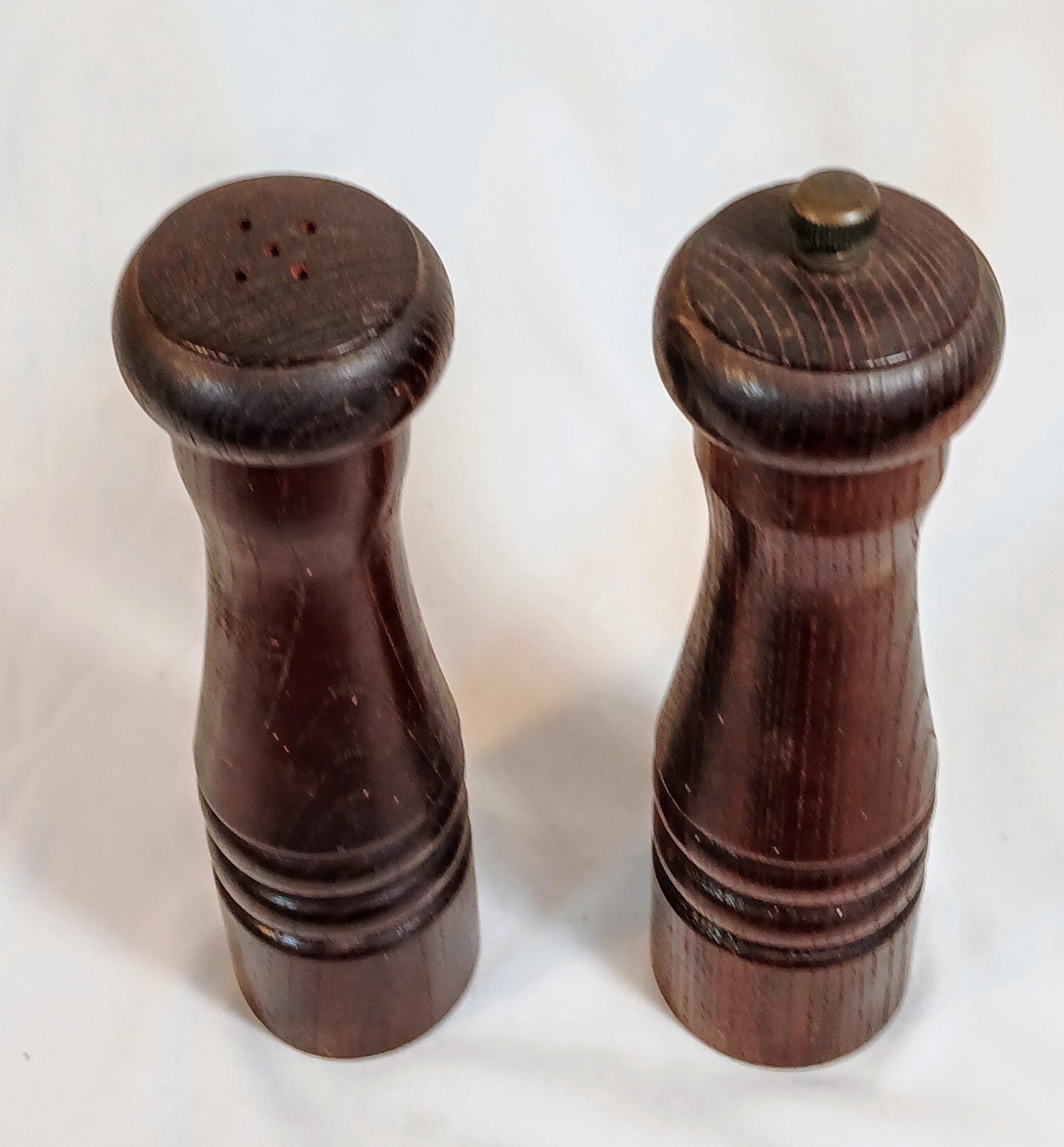 Vintage Turned Wood Salt and Pepper Shakers