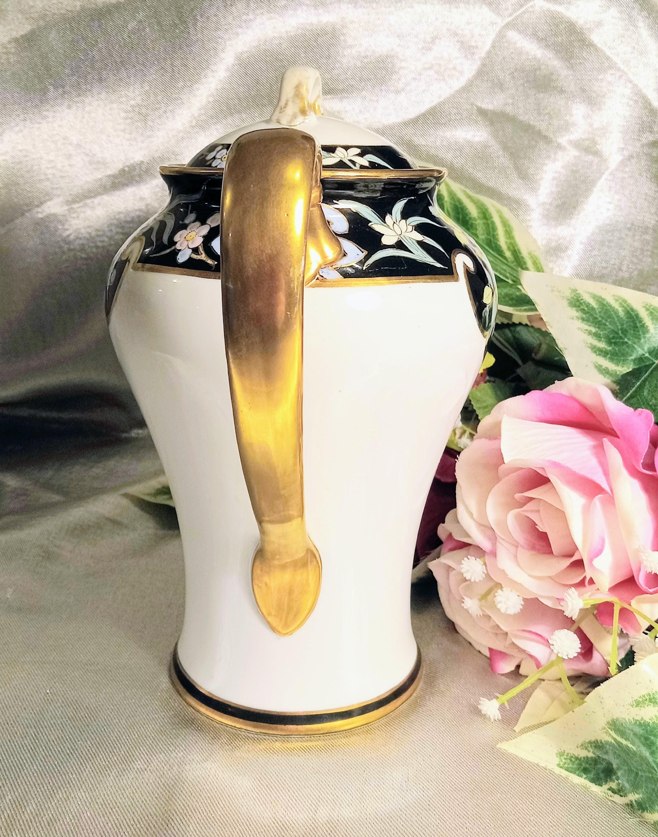 Antique Nippon Chocolate Pot: Hand Painted Noritake Porcelain (1891-1921)