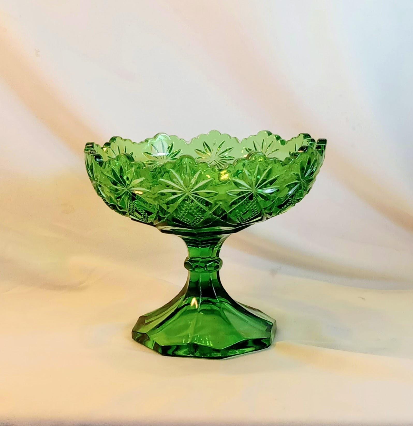 Antique Pedestal Bowl - U.S. Glass - Shoshone Pattern