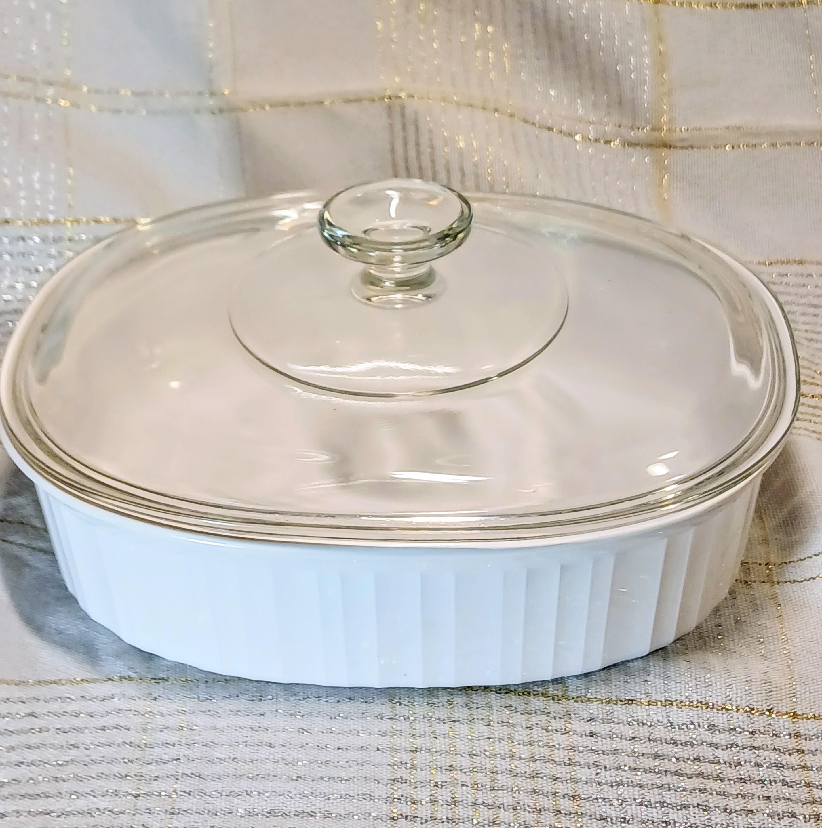 Corning Ware French White 2 Quart Oval Casserole F-12-B with Pyrex Lid