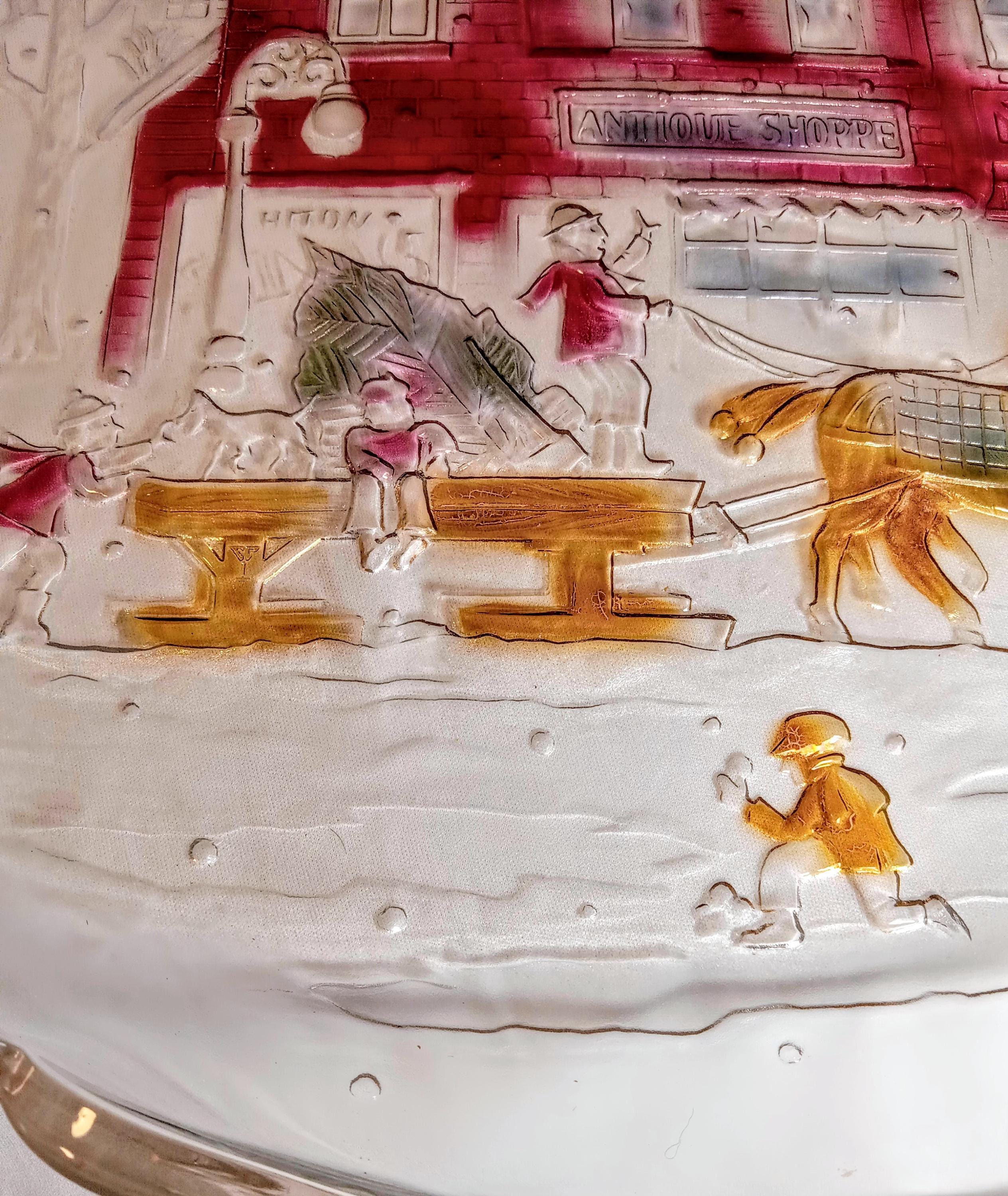 1990s Hand-Painted Serving Platter - by Crystal Clear Studios