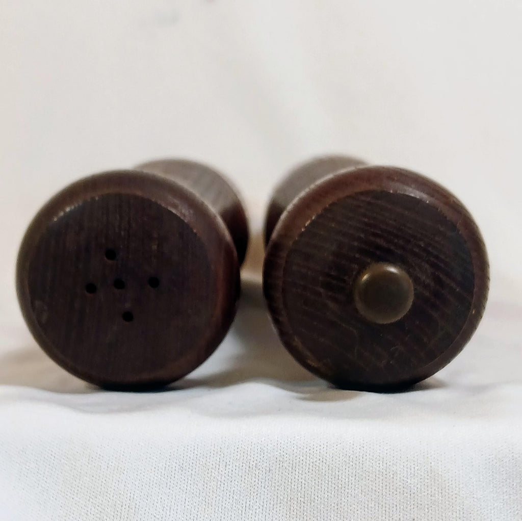 Vintage Turned Wood Salt and Pepper Shakers