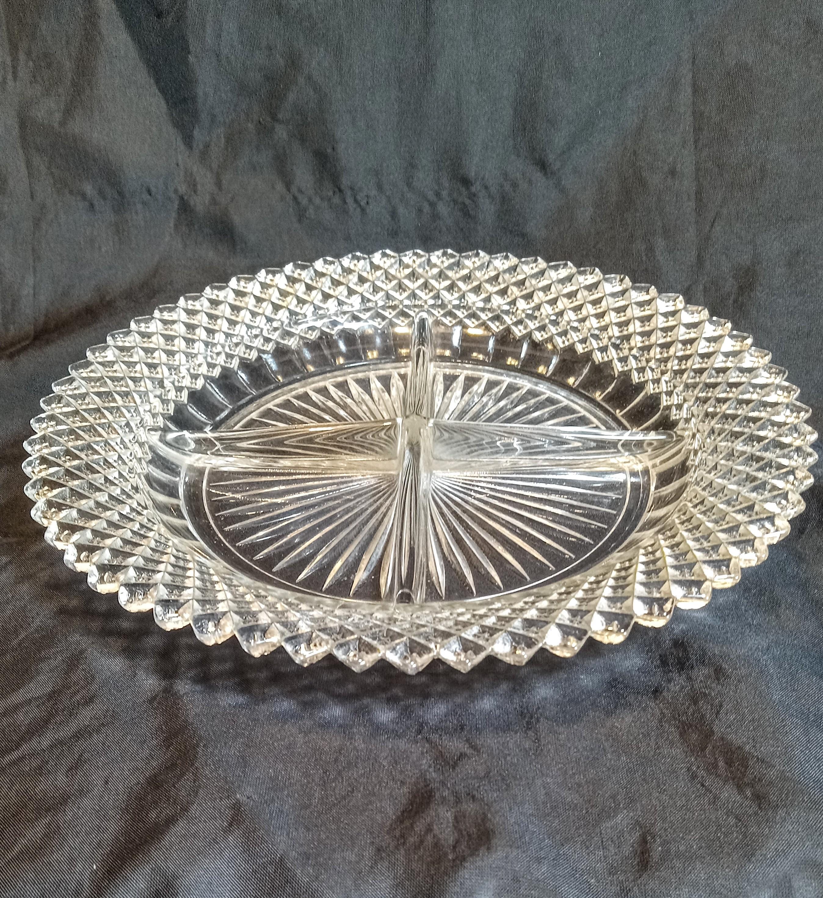 Anchor Hocking "Miss America" Divided Relish Dish -Depression Era