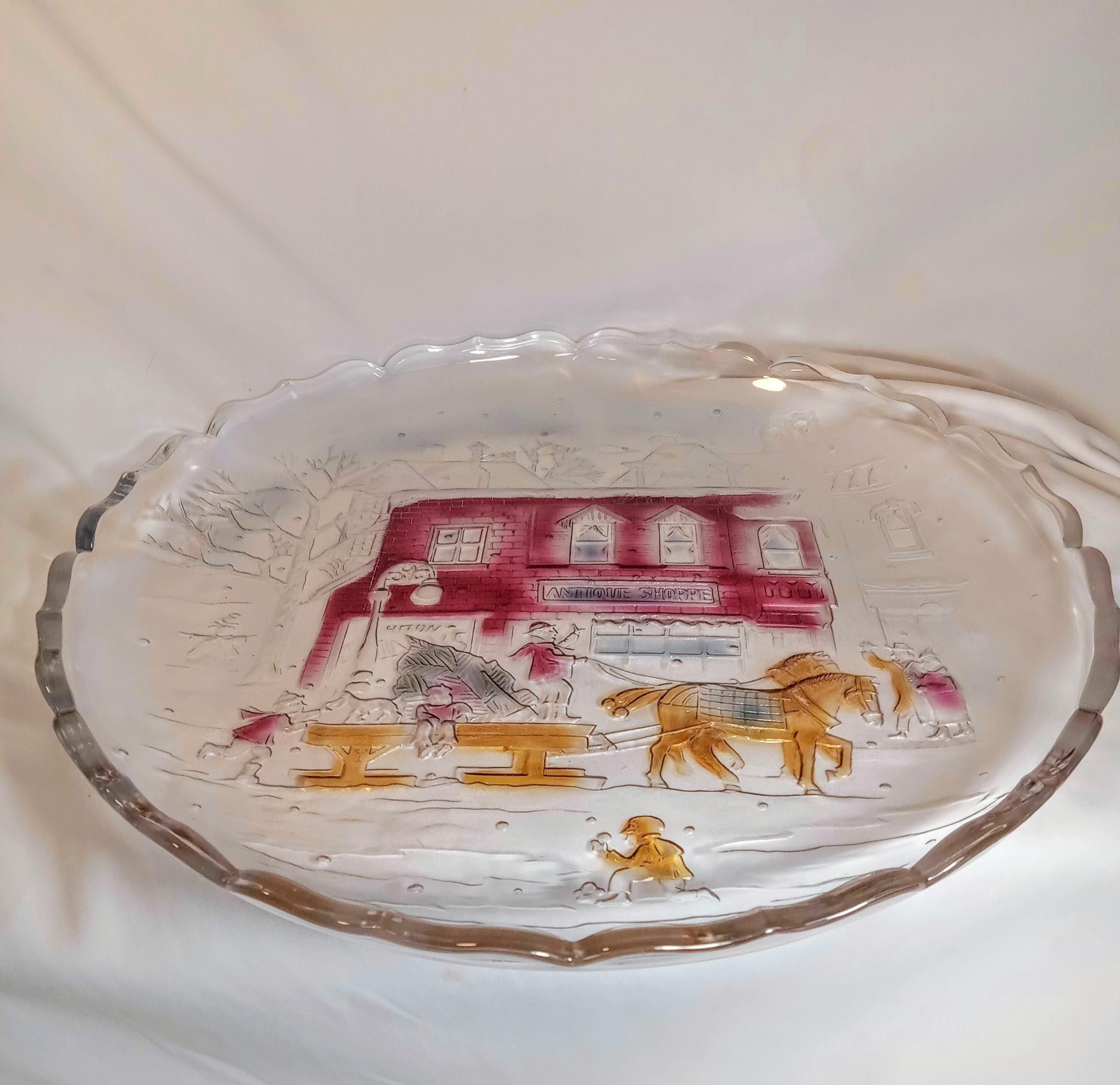 1990s Hand-Painted Serving Platter - by Crystal Clear Studios