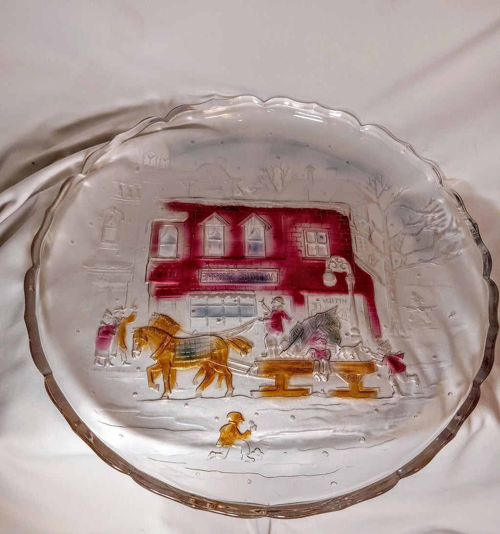 1990s Hand-Painted Serving Platter - by Crystal Clear Studios