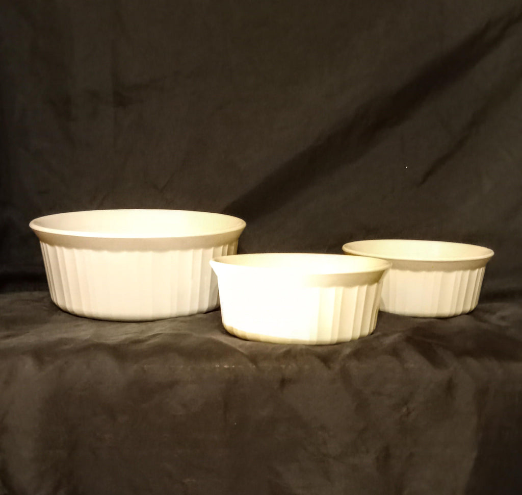 Corning Ware French White Casserole Dish Set (1.5 qt, 16 oz) – No Lids