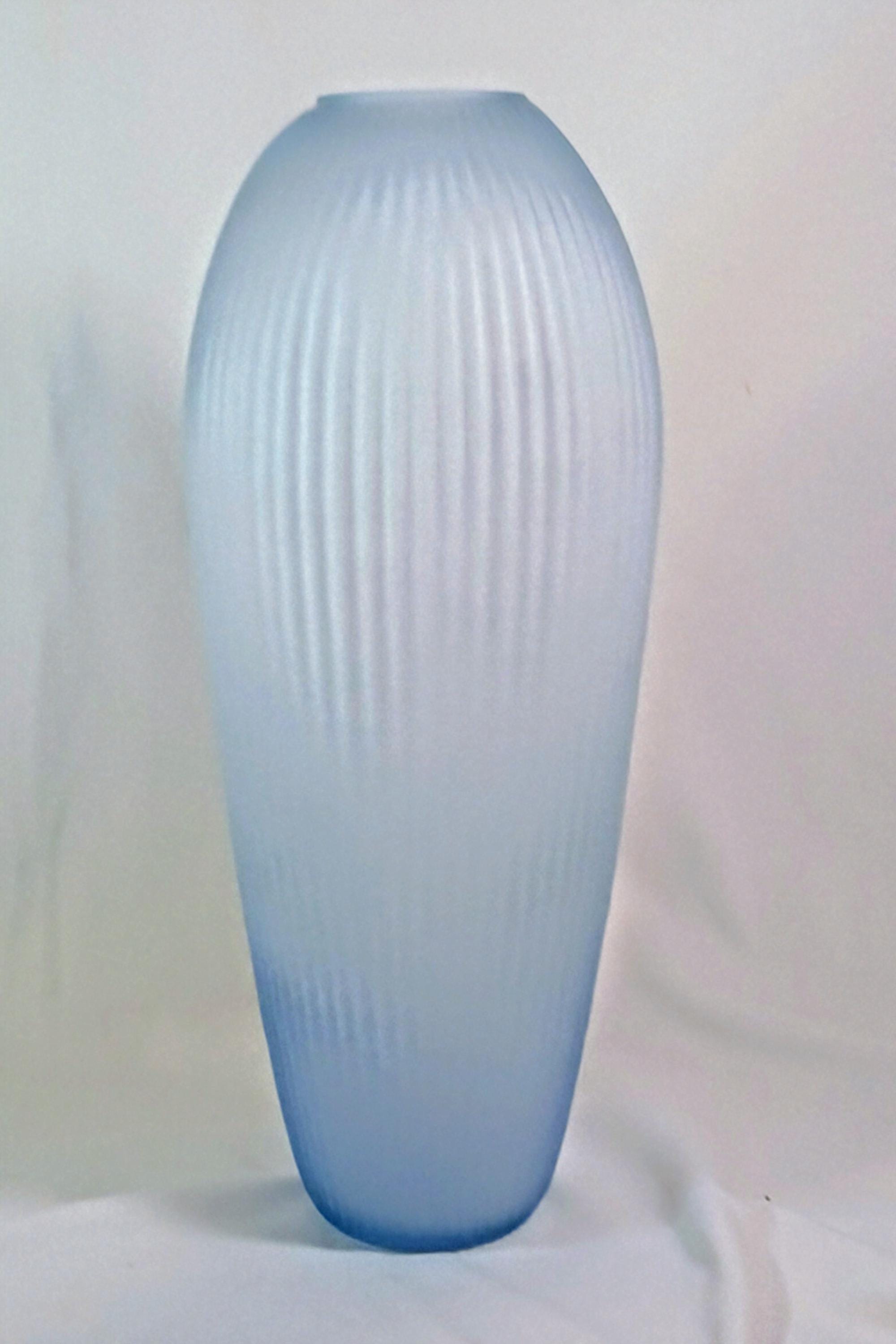 Blue Satin Finish Vase by Balos