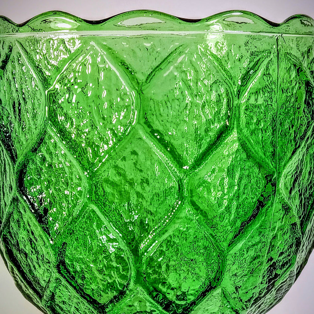 Vintage Green Indiana Glass Goblet