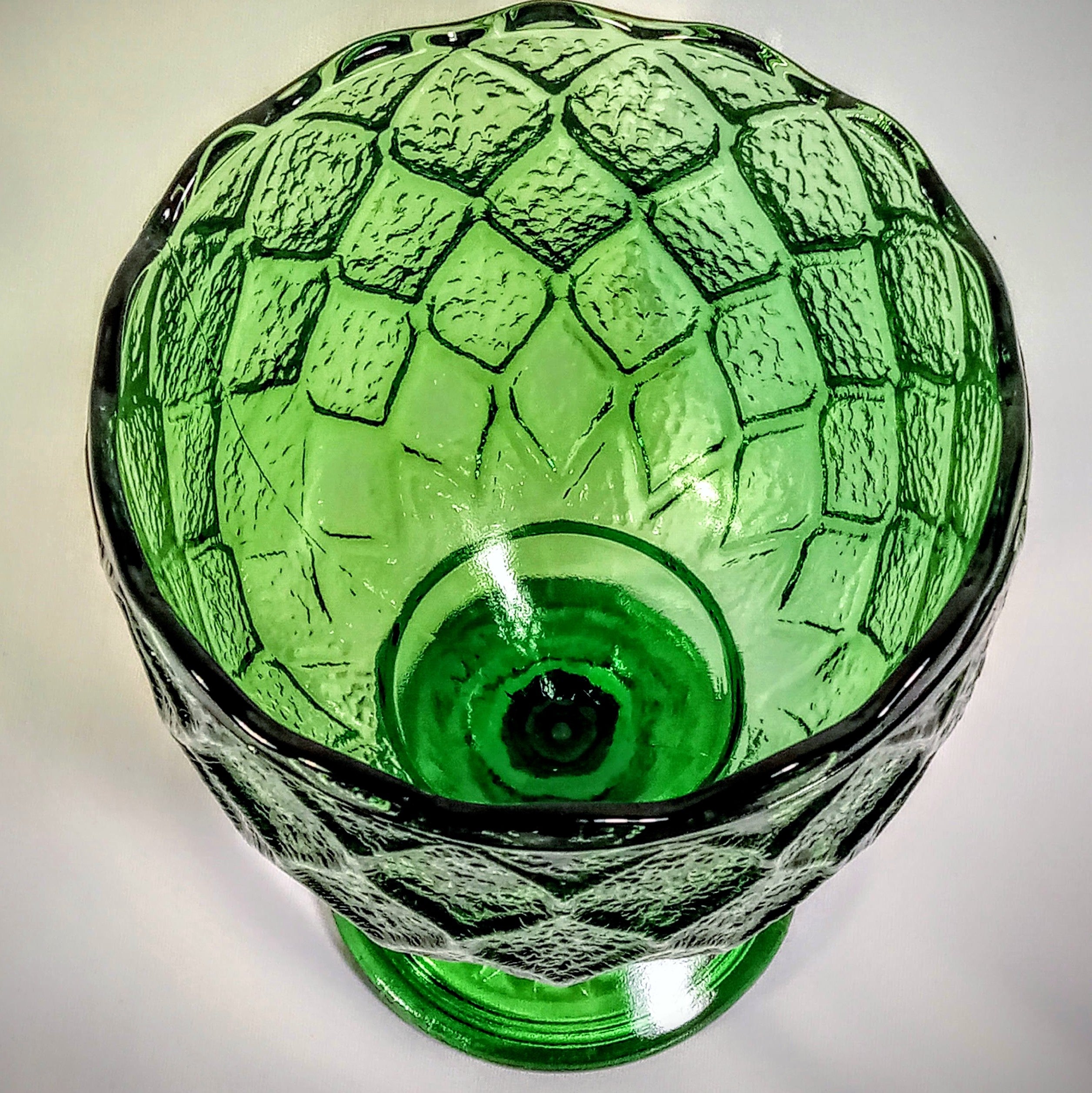Vintage Green Indiana Glass Goblet