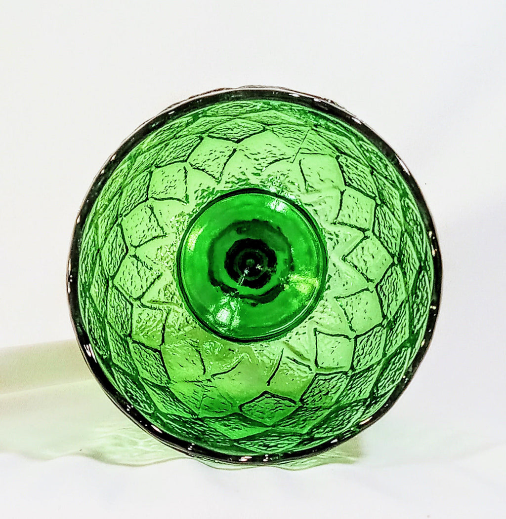 Vintage Green Indiana Glass Goblet