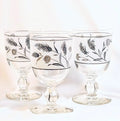 Vintage Libbey Wine Glasses - Silver Wheat Pattern