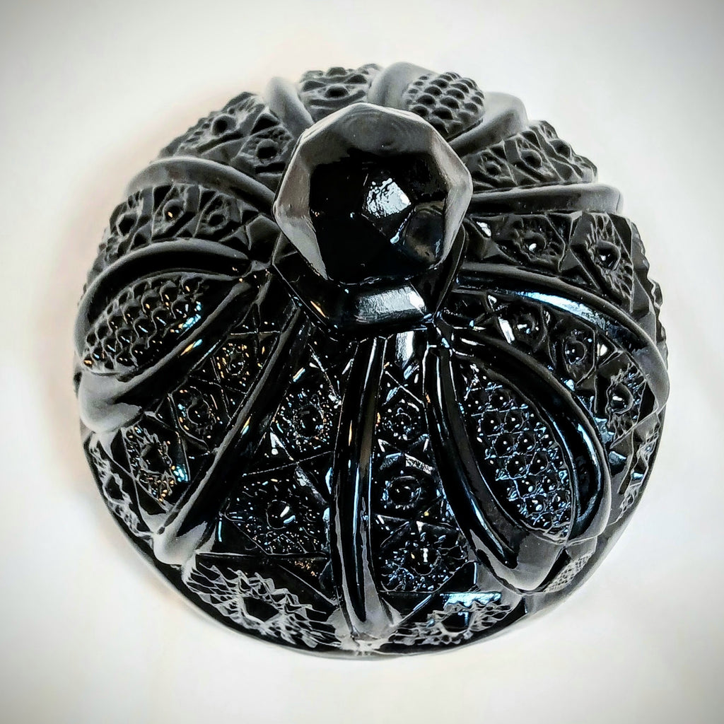 Indiana Glass Black Tiara Monarch Butter Dish
