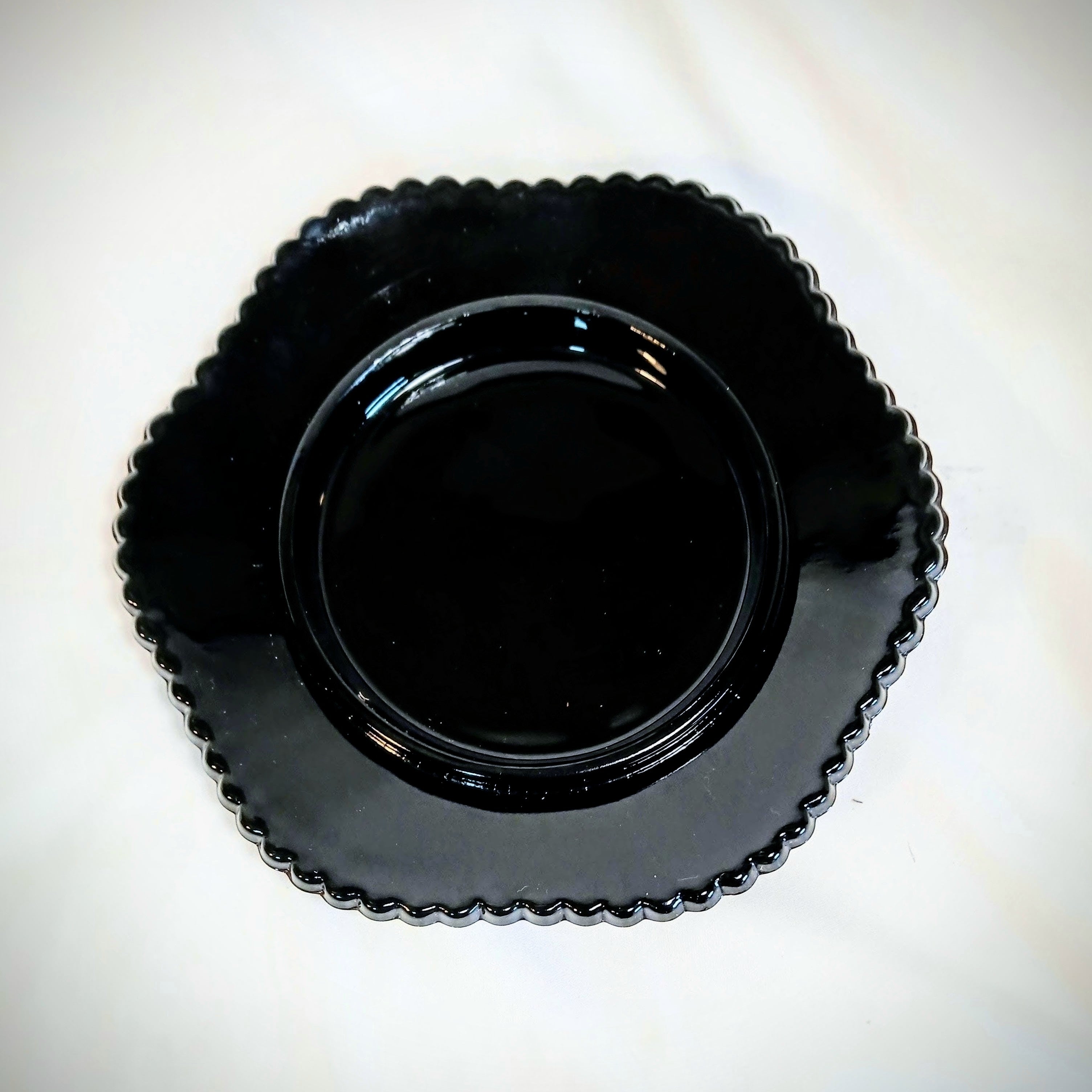 Indiana Glass Black Tiara Monarch Butter Dish