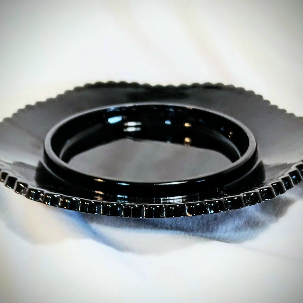 Indiana Glass Black Tiara Monarch Butter Dish